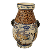 Vase en céramique polychrome en grès émaillé