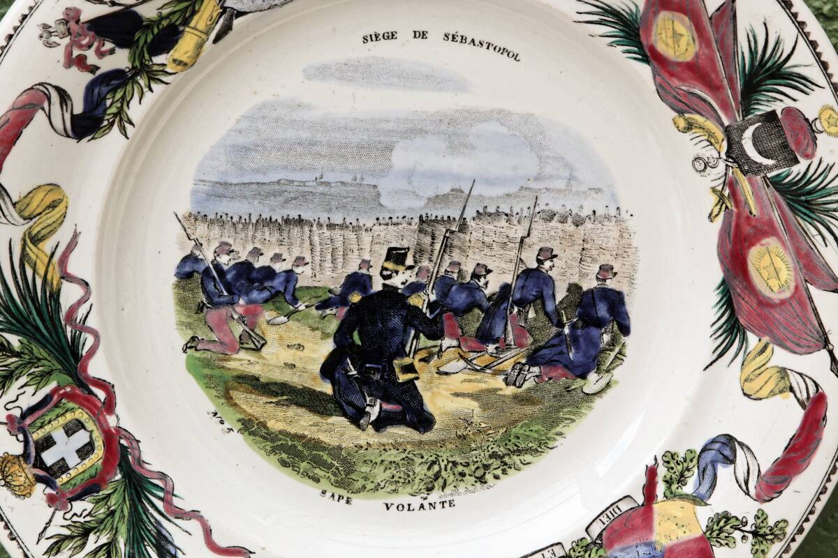 Set of 10 plates Creil & Montereau, Siege of Sebastopol, fine earthenware
