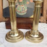 pair of brass candlesticks