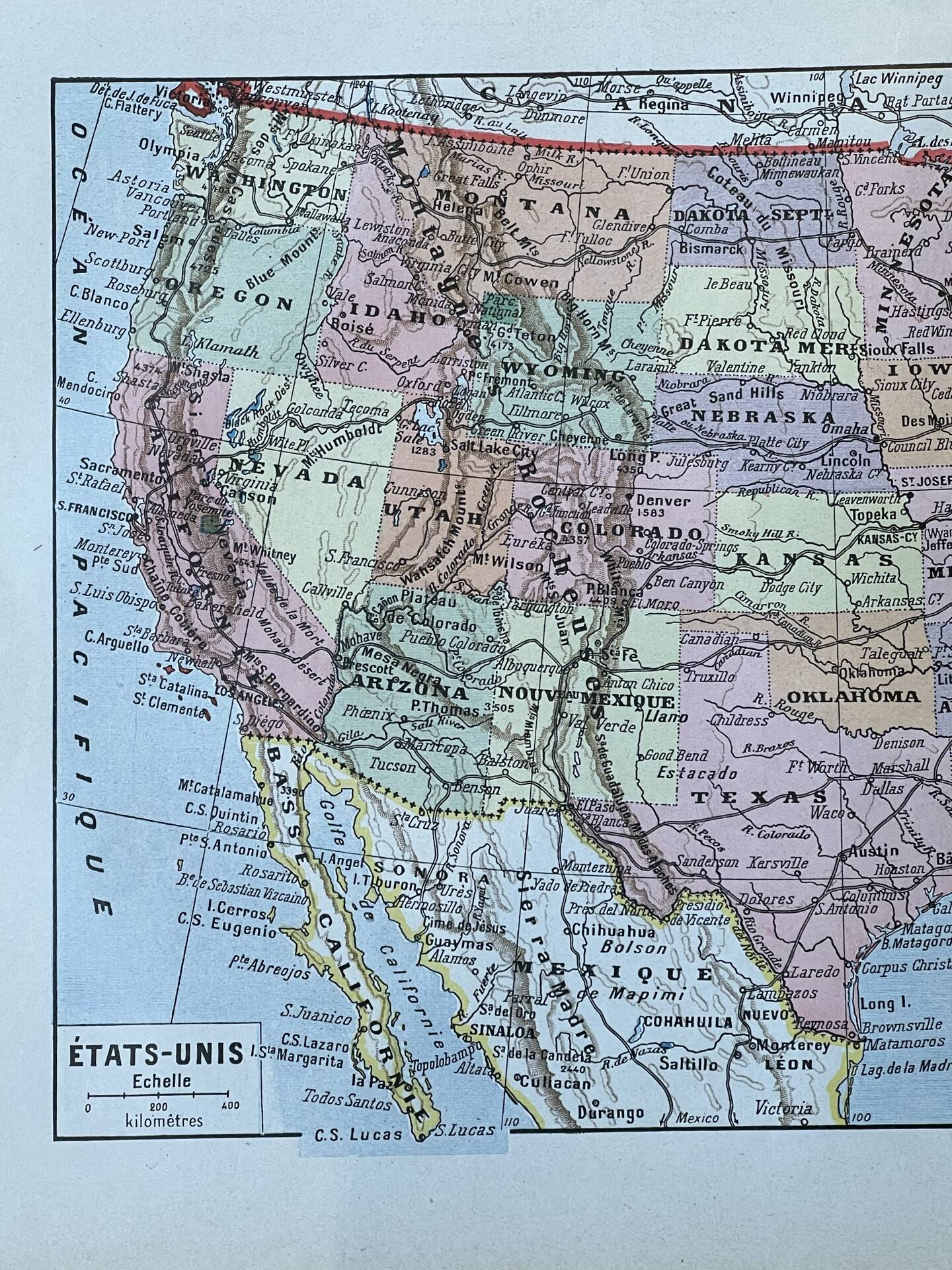 Map of the United States - 20x29cm 1922