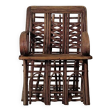 Handcrafted rattan and palm armchair, circa 1950