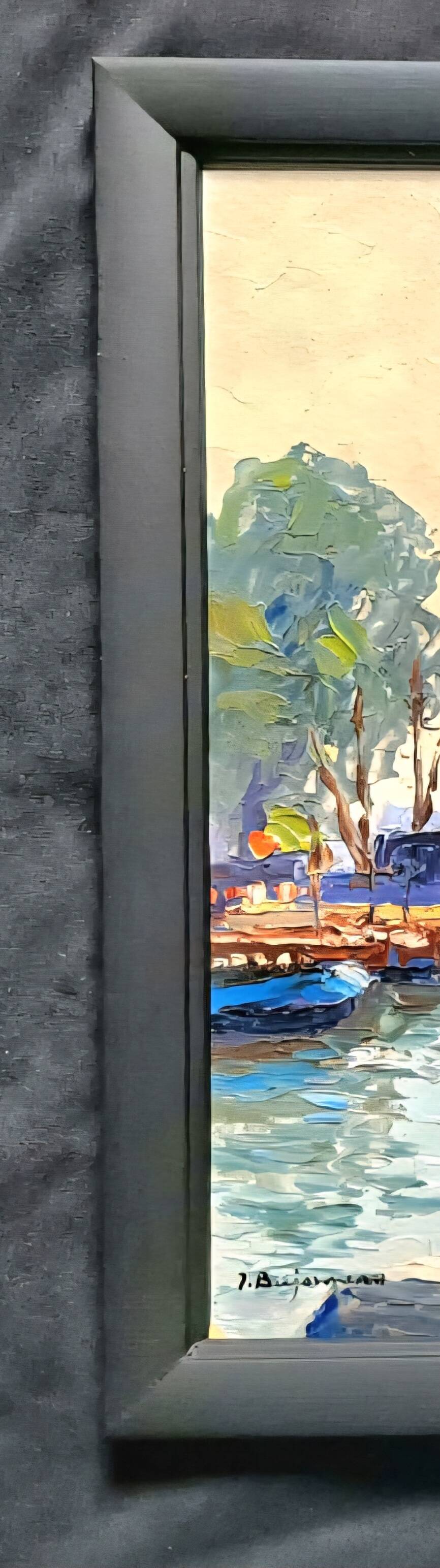 Impressionist paintings - pair of oil on cardboard signed by Jehann BERJONNEAU