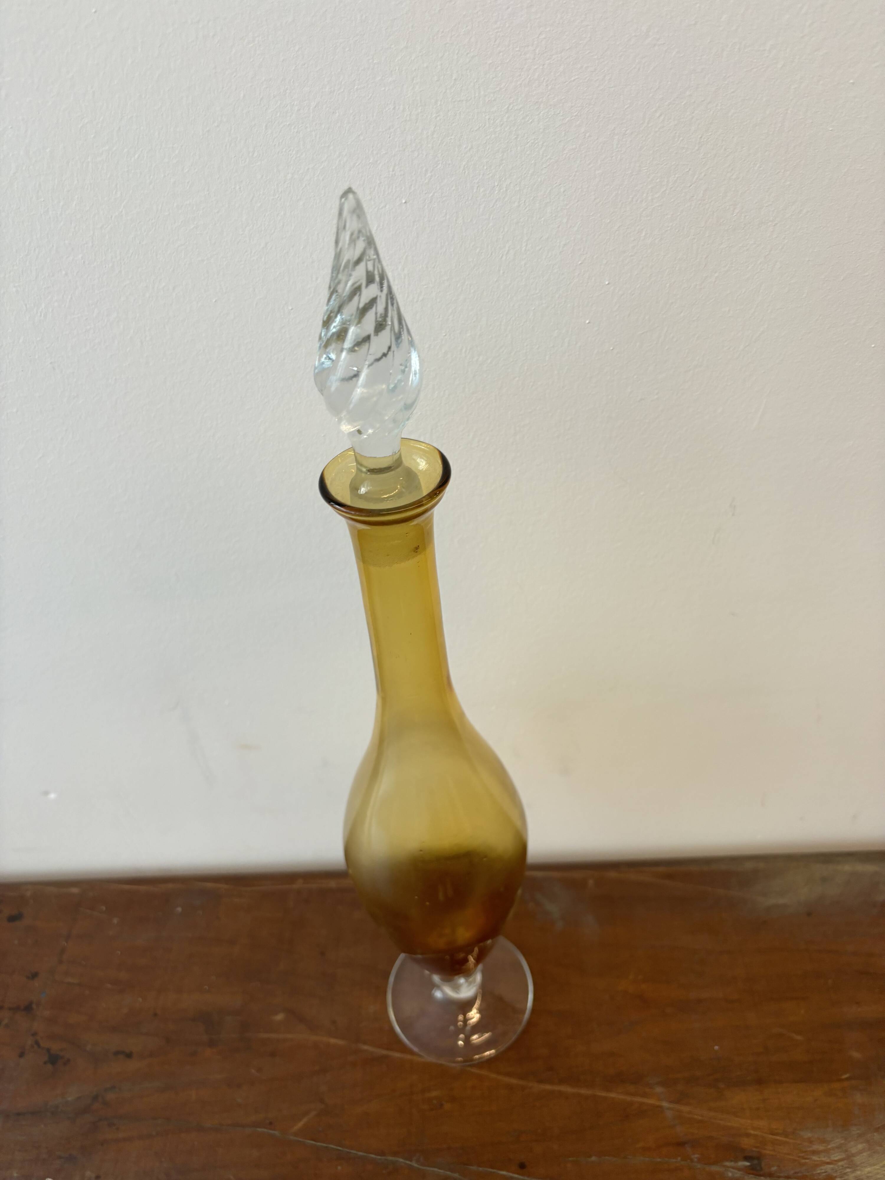 Italian colored glass carafe