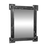 Large luxurious rectangular fully bevelled mirror with brass frame, Italy, 1980s