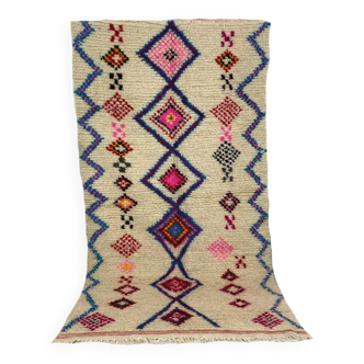 Handmade moroccan berber carpet 254 x 133 cm