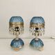 Paire de lampes en verre style Hollywood Regency, circa 1960