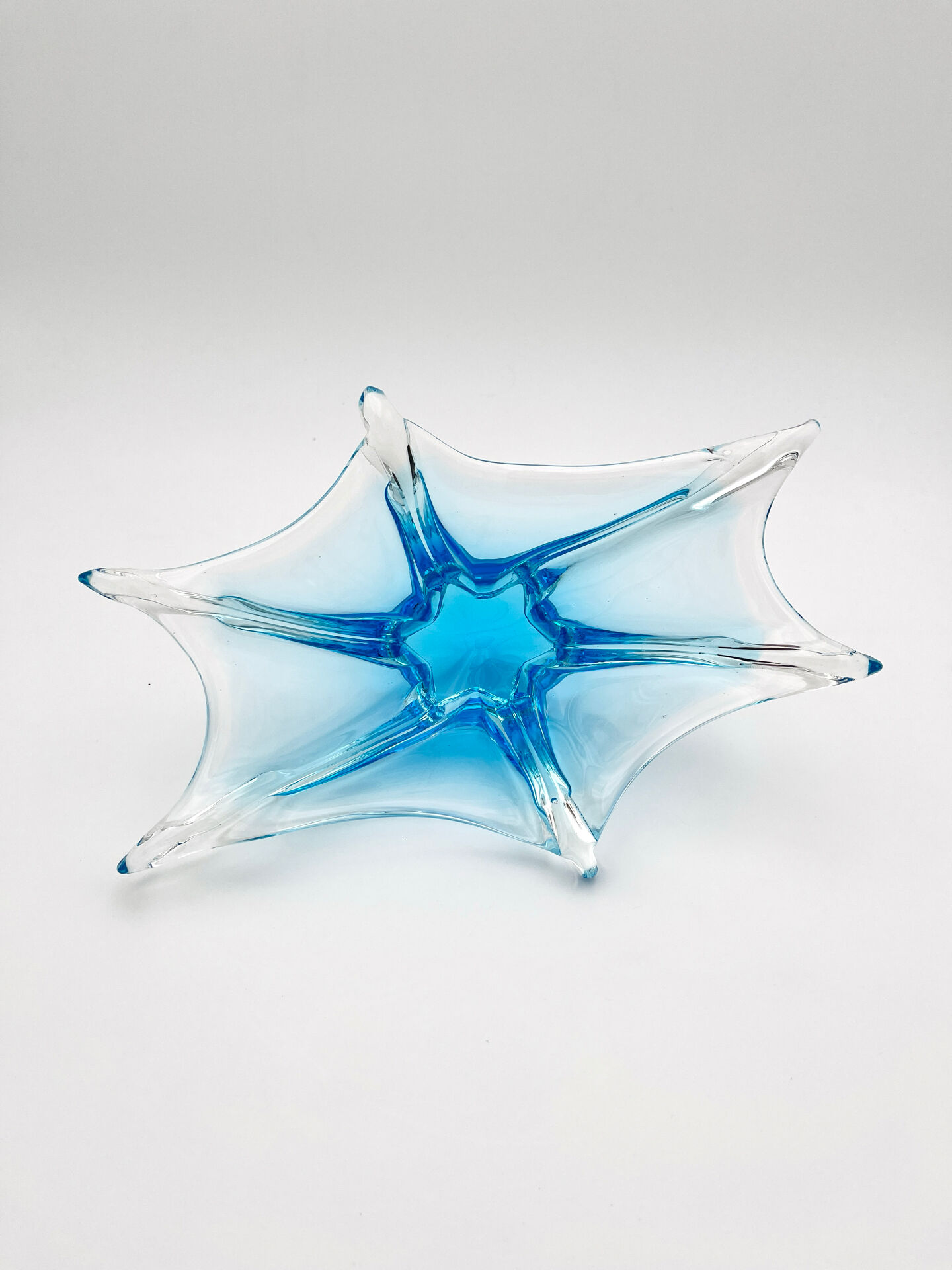 Murano Italy Deep Bowl - Organic Design Lagoon Blue