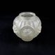 Art Deco ball vase with arches and roses in frosted molded glass
