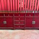 China bahut red lacquered buffet of unusual width 2m60 traditional manufacture