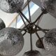 Lustre scandinave spoutnik atomic ice glass 1970s