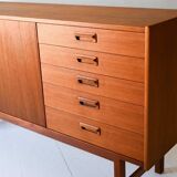 Scandinavian Teak Sideboard with Sculpted Drawers, 1950s/1960s