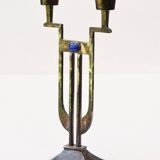 Candlestick with 2 holders Gunther Lambert whit Lapis Lazuli Cabochon - Art Nouveau stil
