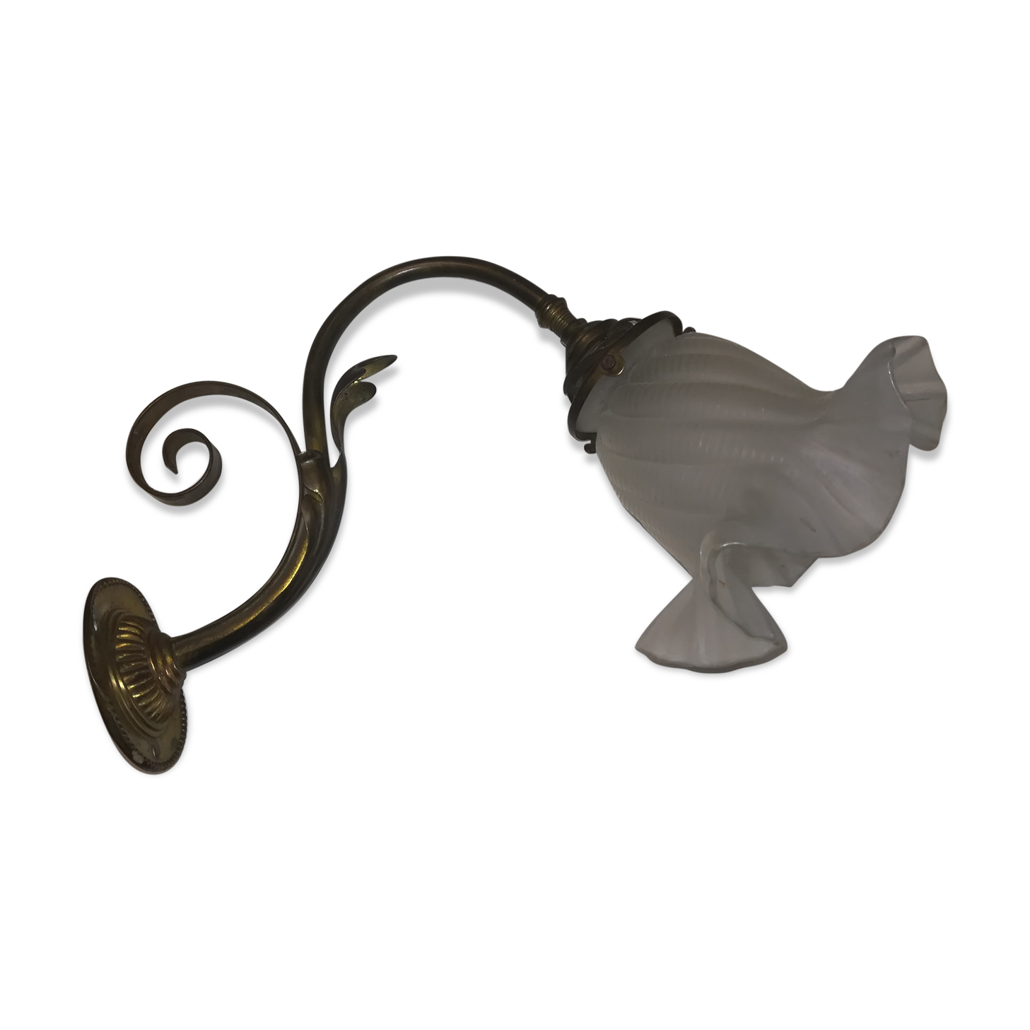 Old wall lamp glass and brass