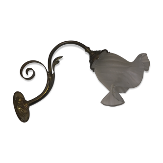 Old wall lamp glass and brass