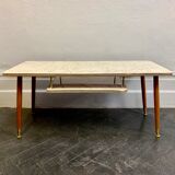 Vintage Coffee Table With Shelf Formica #D12