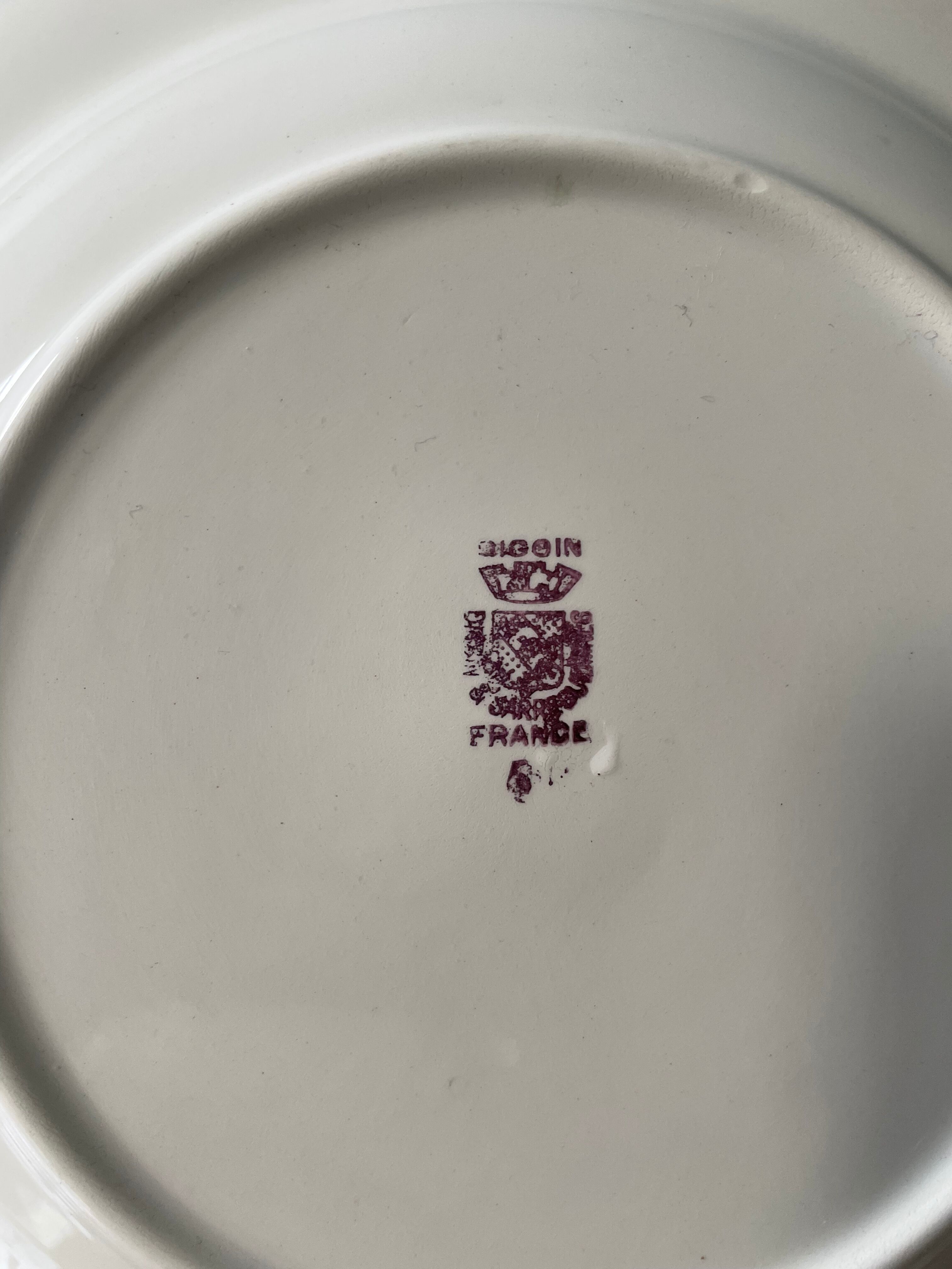 Set of 6 hollow plates Digoin Sarreguemines
