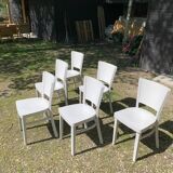 6 painted wooden chairs