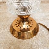 Lampe en laiton et verre années 50