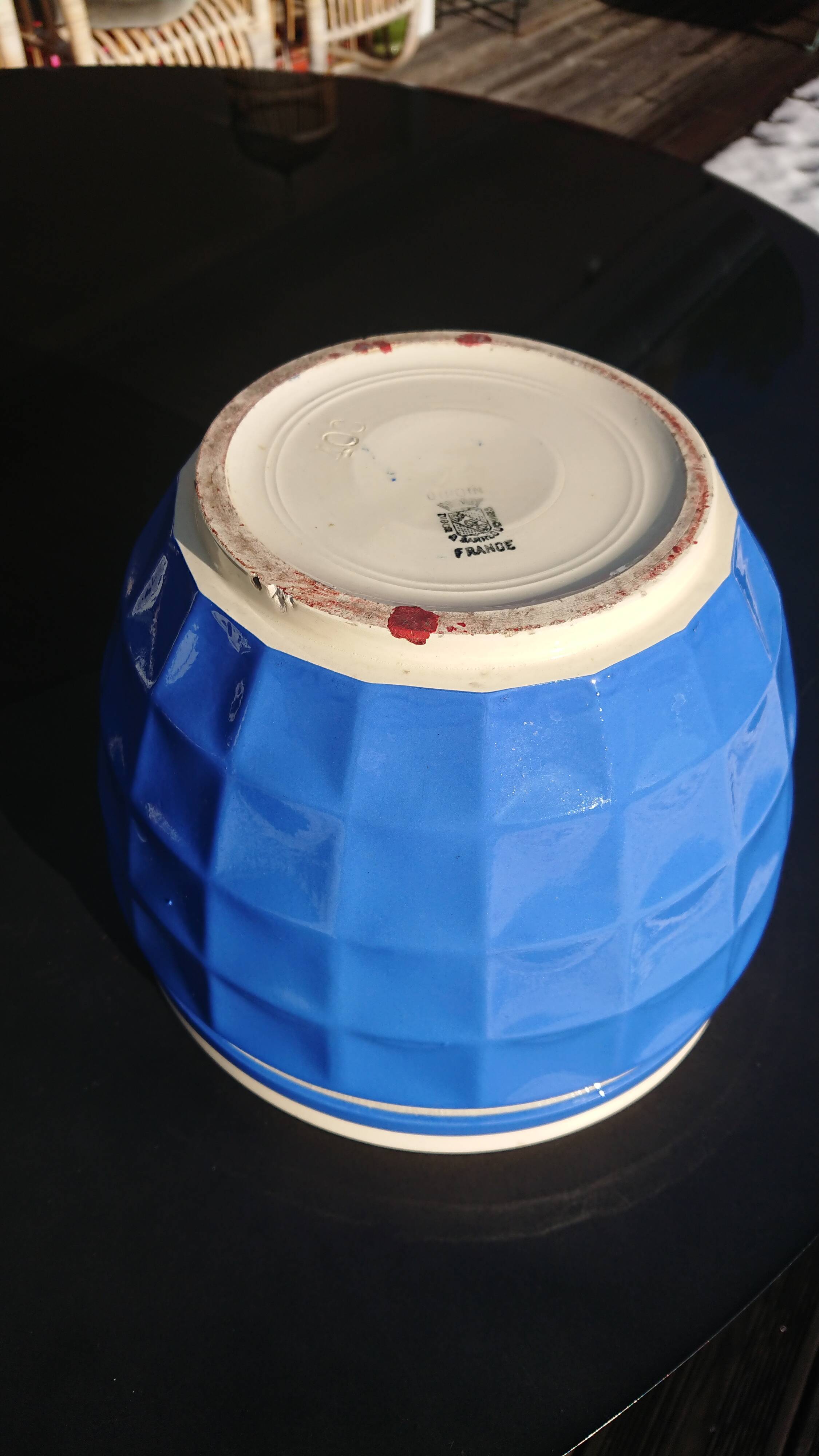 Digoin Sarreguemines Blue Pot Cache