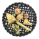 Large woven bowl and trompe l'œil fruits
