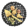 Large woven bowl and trompe l'œil fruits