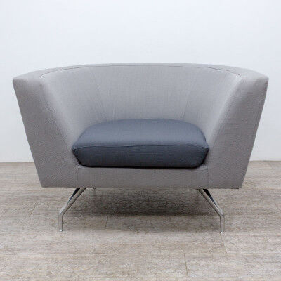 Fauteuil orangebox en tissu gris