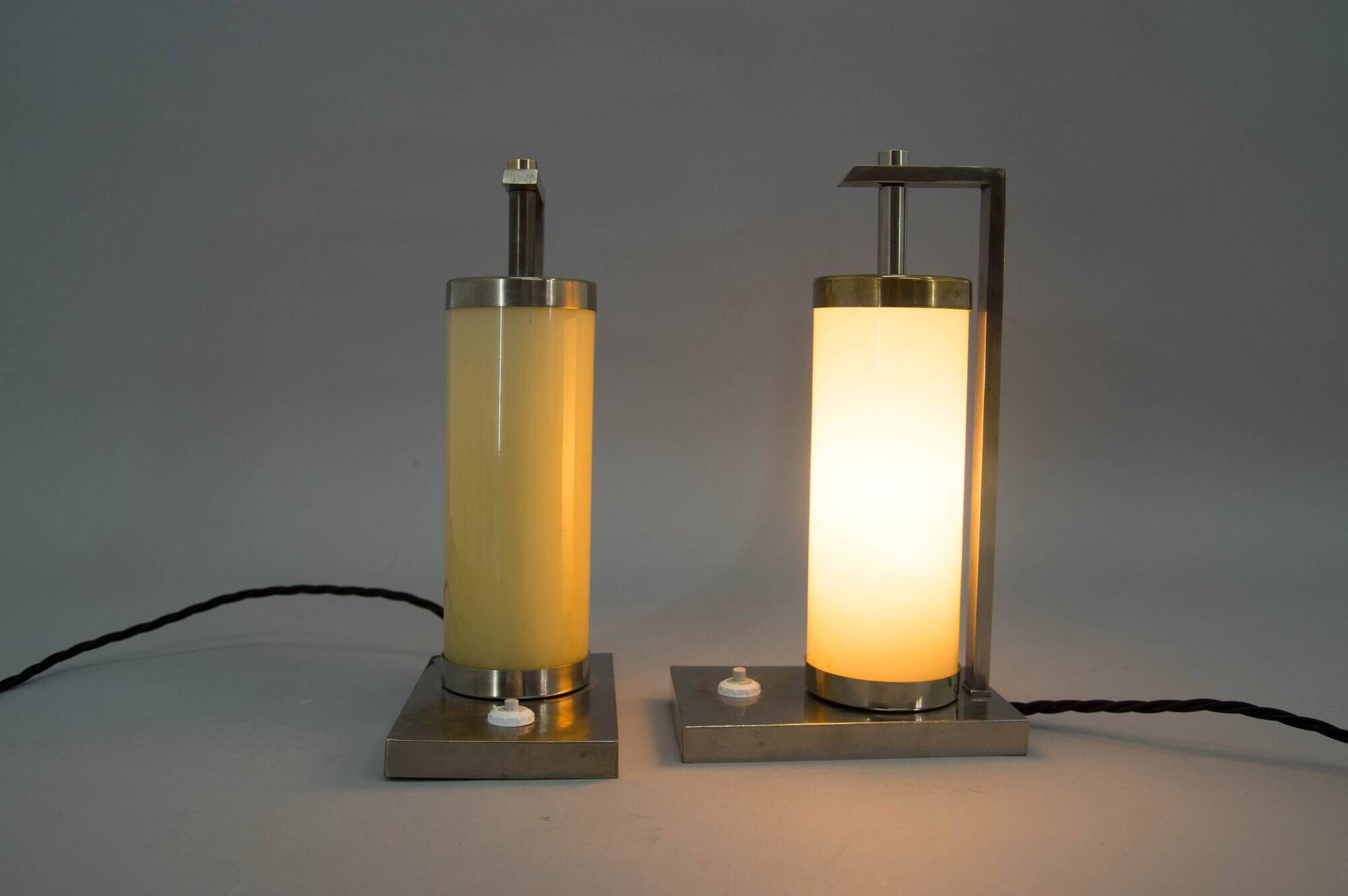 Set of Two Bauhaus / Functionalist Table or Bedside Lamps, 1930s