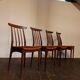 Vtg Set Of 4 Younger Mid Century Teak Dining Chairs Danish Scandi Design Retro