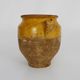 Glazed yellow confit pot, south west of France. Storage jar. Pyrenees 19th century