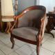 Antique armchair, Restoration style, swan neck