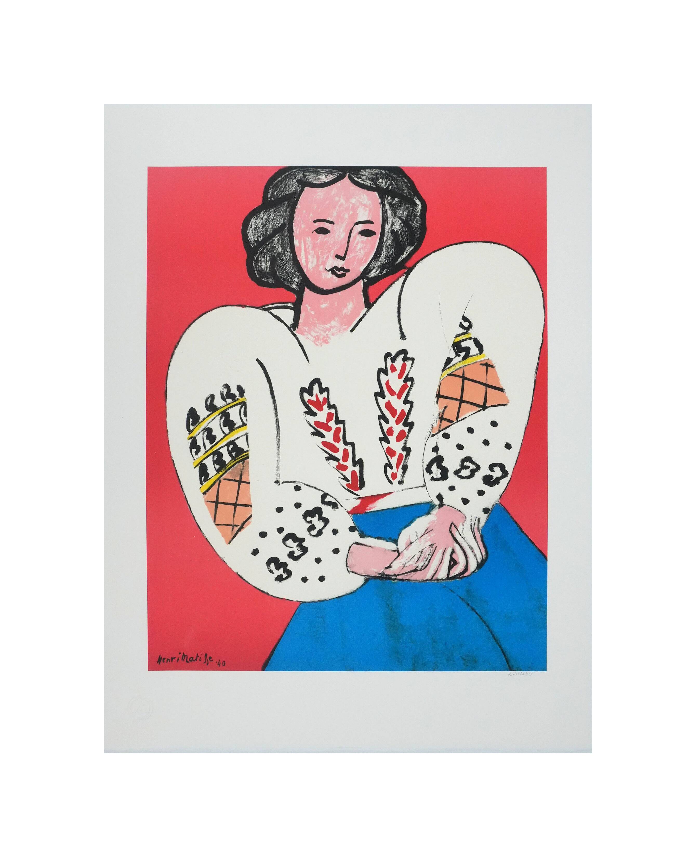 Henri matisse: the romanian blouse, signed lithograph