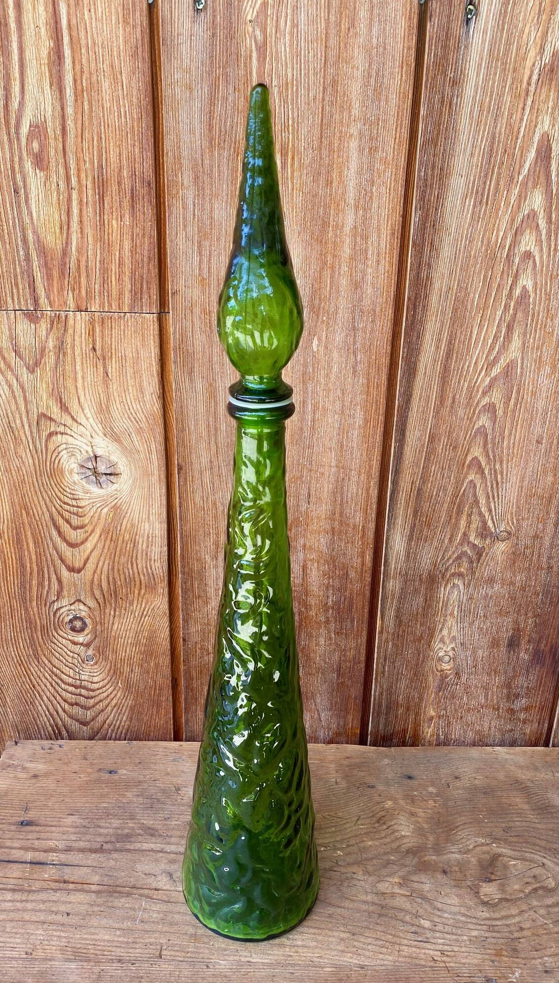 Italian carafe Empoli green 1970s.