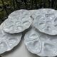 6 assiettes à huîtres majolique