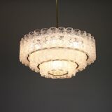 glass tube chandeliers in Murano ice by Doria, Germany, 1960s.