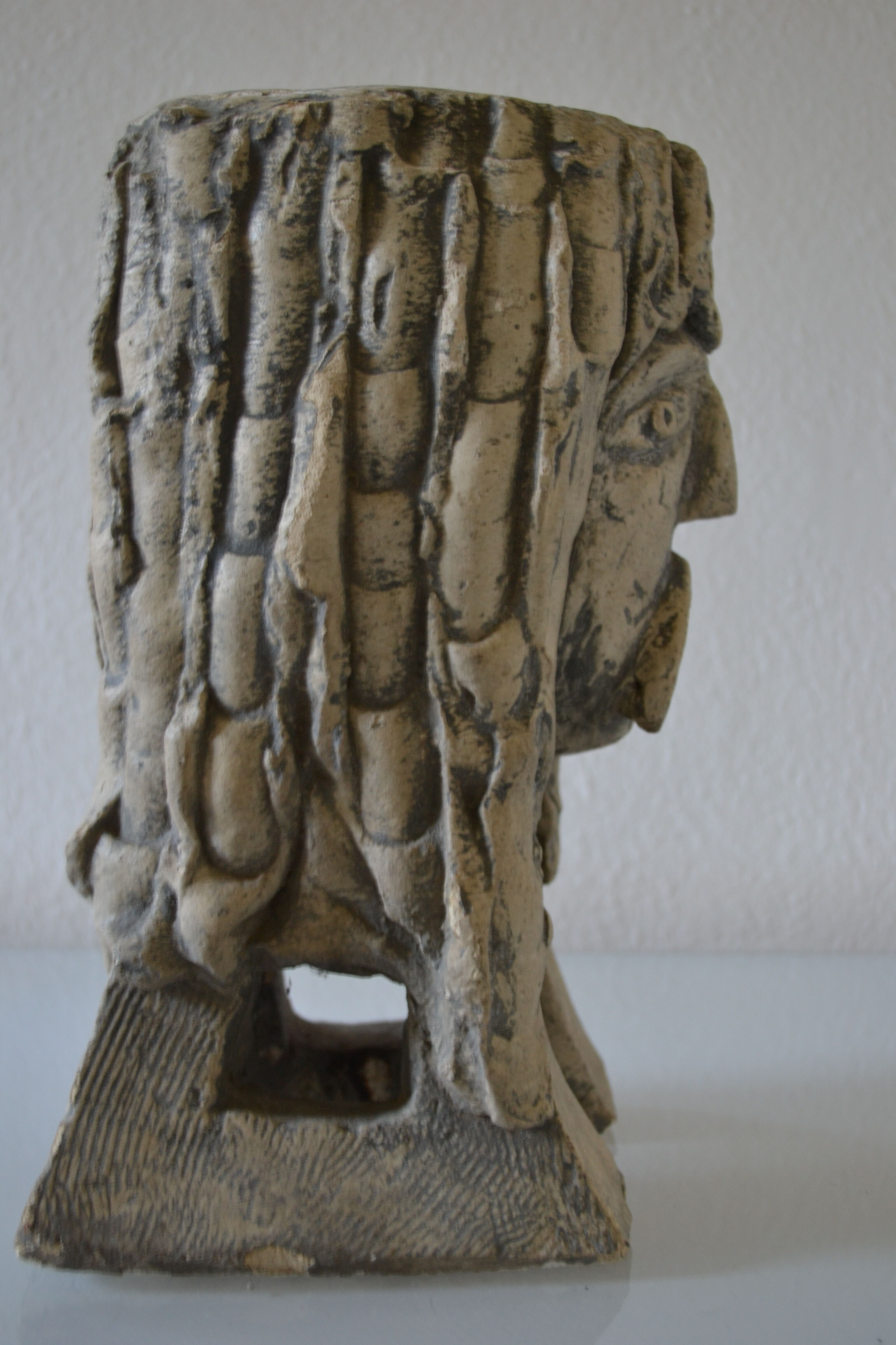 Lamp sculpture gallish head signed Mazoyer 1977