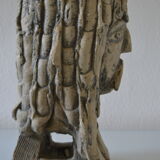 Lampe sculpture tete gaulois signee Mazoyer 1977