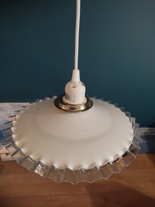 Suspension corole glass transparent serrated edge Dp 022330