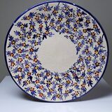 Covered sugar bowl and saucer in ceramic from Alcobaça, Portugal, vintage.