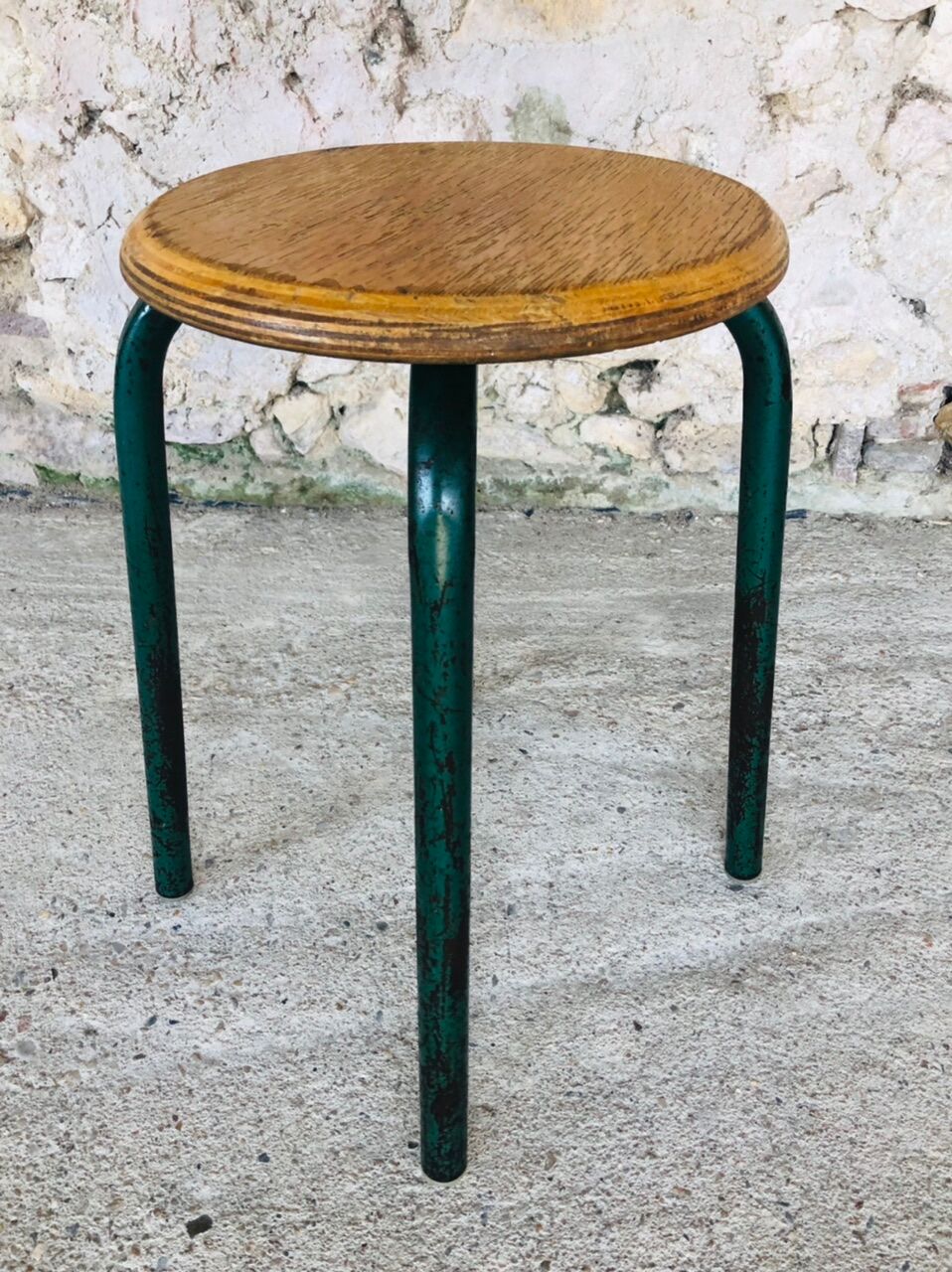 Vintage wood and metal stool circa 60's