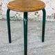 Tabouret bois et métal vintage circa 1960