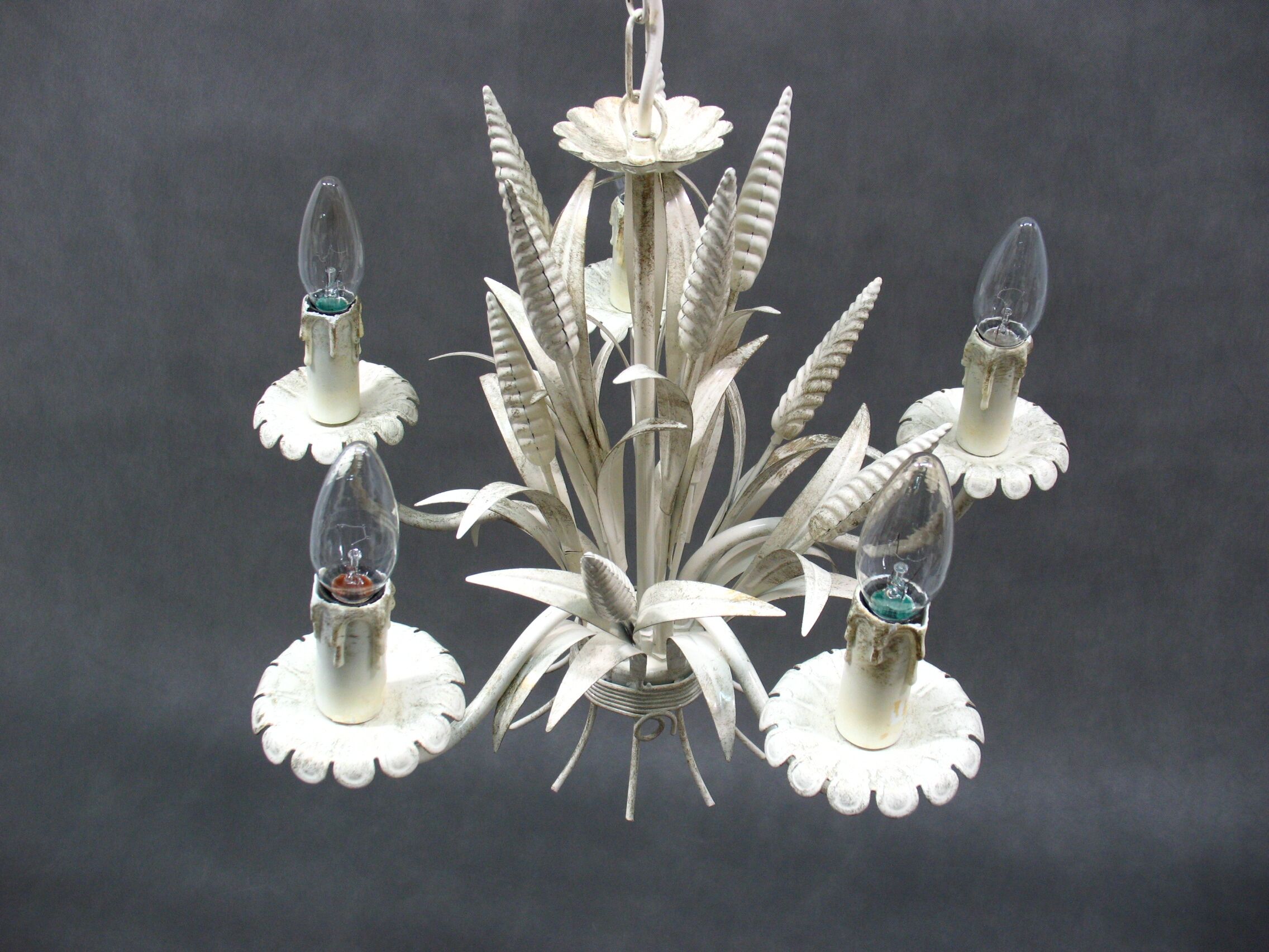 Lustre floral Hollywood Regency, années 1970