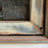 Vintage Abstract Kulo Green Oil Painting 1970s