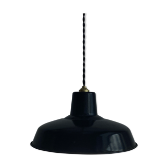 Ancienne suspension émaillée industrielle 30 cm