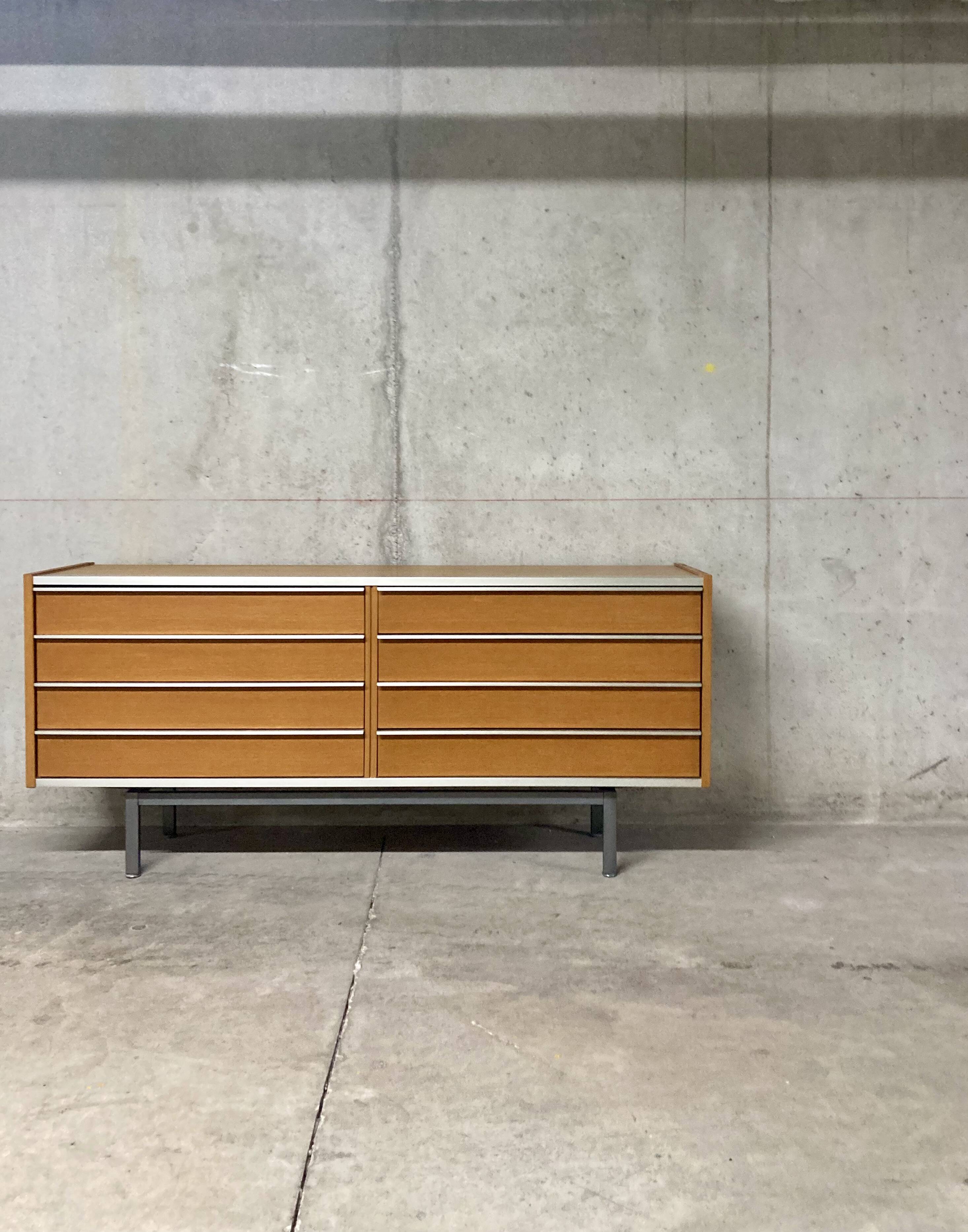 Sideboard chest of 8 drawers EFA Georges Frydman vintage 60s
