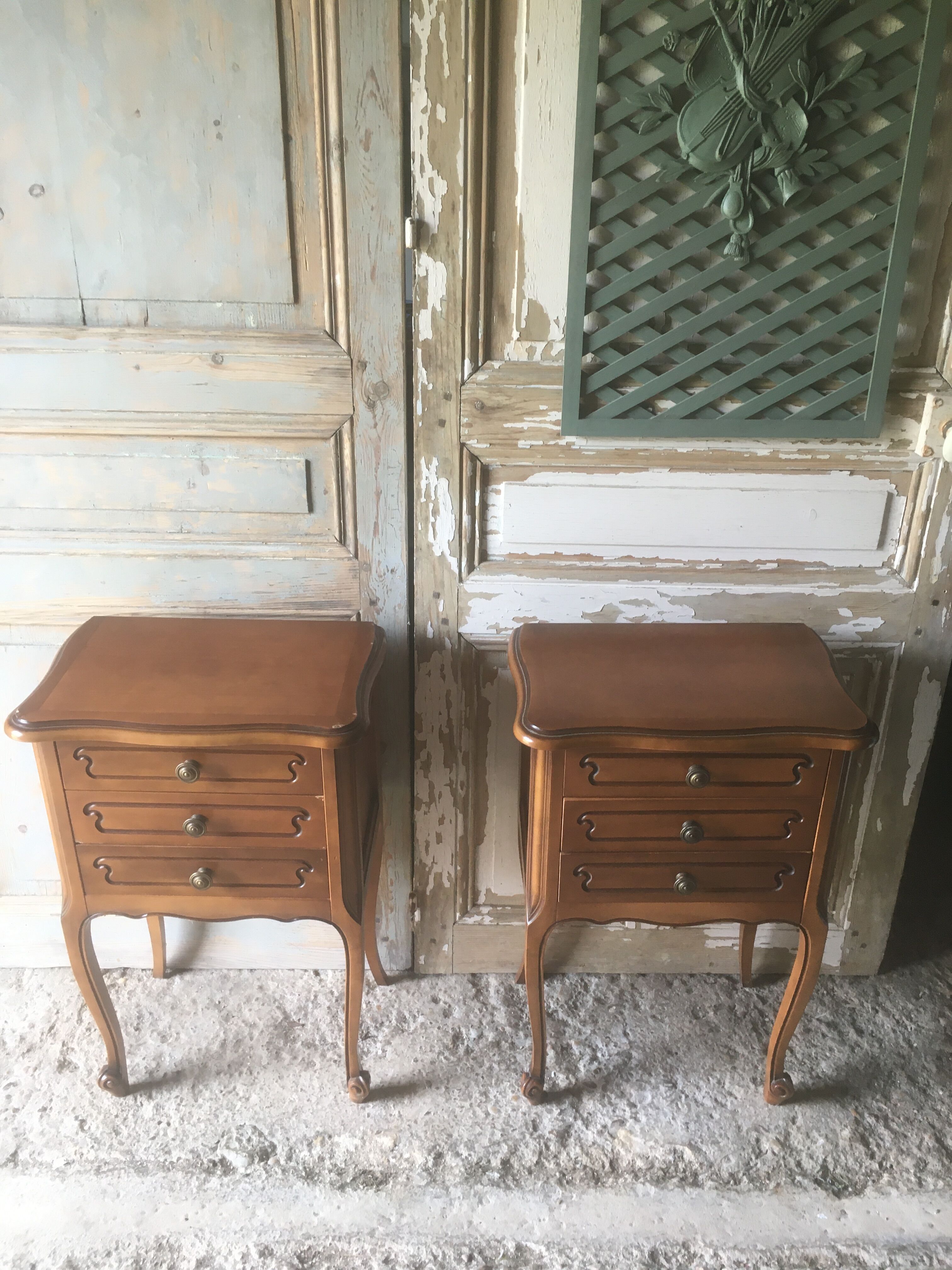 Pair of pine bedside tables