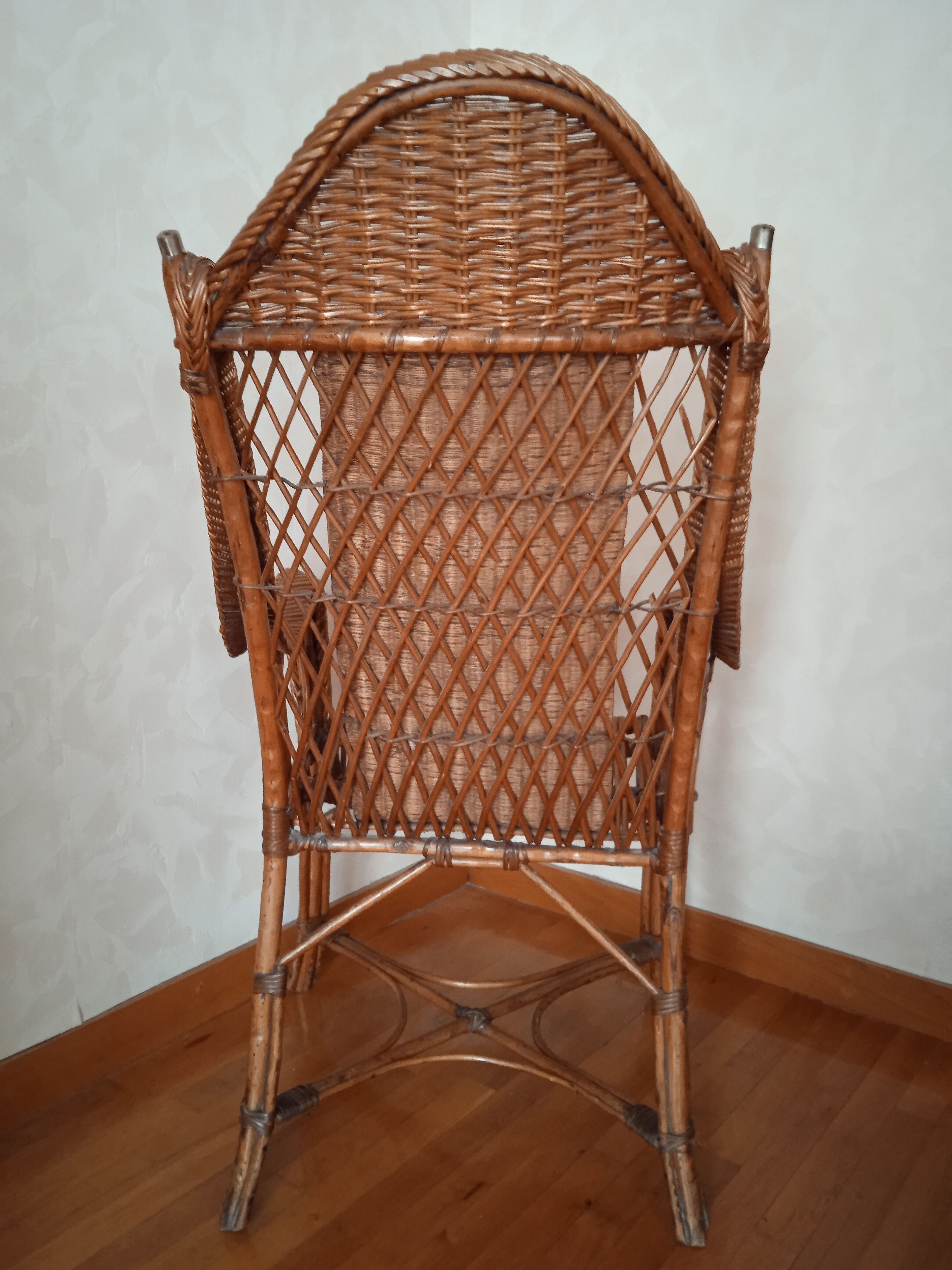 Old rattan armchair