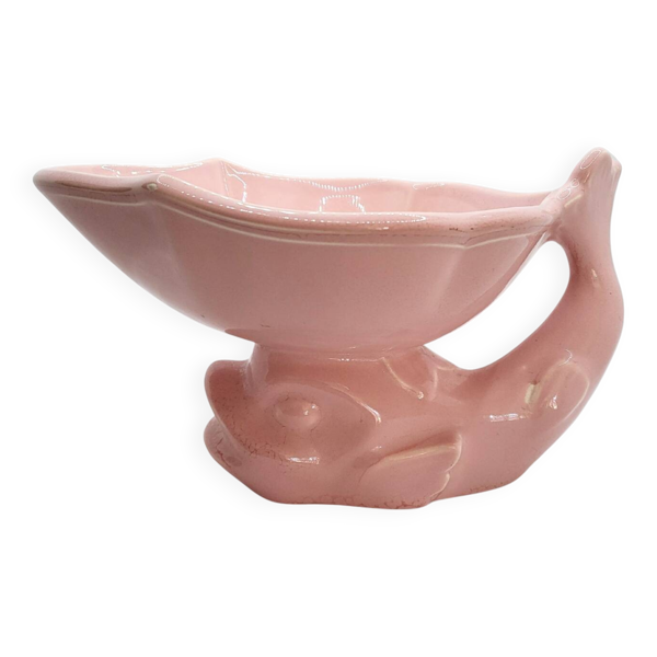 Coupe, saucière poisson en faïence Salins
