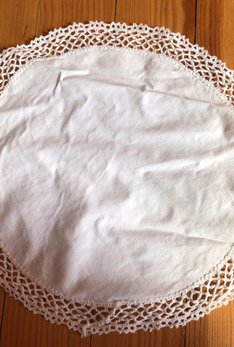 Cotton placemat new condition crocheted diameter 29 cm
