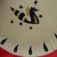 Set of 2 porcelain dessert plates. decor by jean picart le doux.