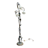 Lampadaire italien tulipes vintage en bronze doré Jolly
